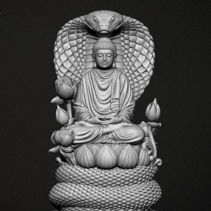 Mô hình tượng phật trên rắn